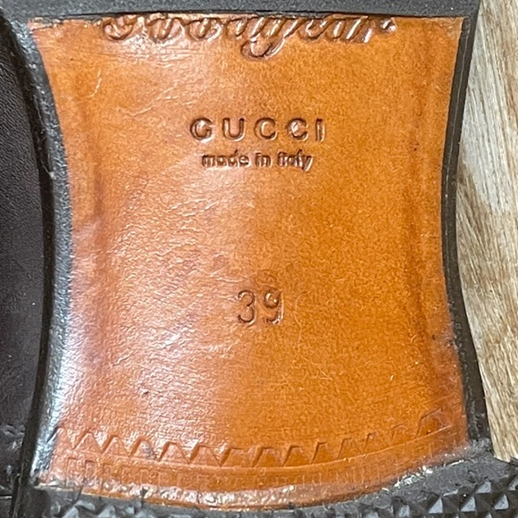 GUCCI Brogue Ankle Boots Brown Leather Intentional Rubbed Toes Sz 39 Italy Nice! - Picture 10 of 14